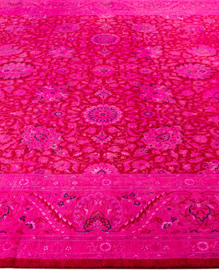 Overdyed Hand-Knotted Wool Modern-Contemporary Pink Area Rug 8' 1" x 10' 6"