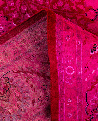 Overdyed Hand-Knotted Wool Modern-Contemporary Pink Area Rug 8' 1" x 10' 6"