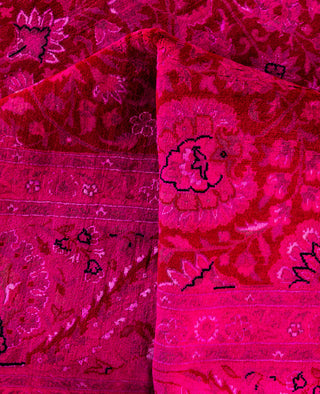 Overdyed Hand-Knotted Wool Modern-Contemporary Pink Area Rug 8' 1" x 10' 6"