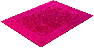 Overdyed Hand-Knotted Wool Modern-Contemporary Pink Area Rug 8' 1" x 10' 6"