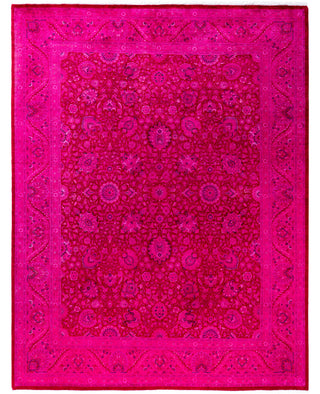 Overdyed Hand-Knotted Wool Modern-Contemporary Pink Area Rug 8' 1" x 10' 6"