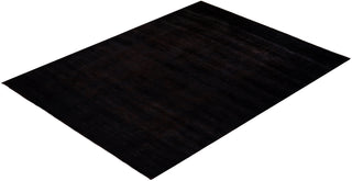 Modern Overdyed Hand Knotted Wool Black Area Rug 10' 2" x 13' 7"