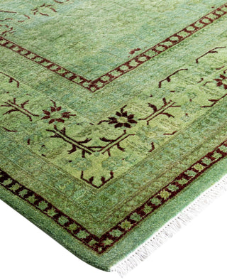 Overdyed Hand-Knotted Wool Modern-Contemporary Green Area Rug 4' 9" x 7' 8"
