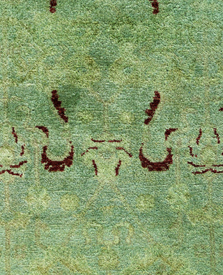 Overdyed Hand-Knotted Wool Modern-Contemporary Green Area Rug 4' 9" x 7' 8"