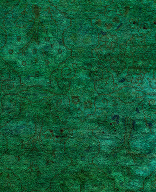 Overdyed Hand-Knotted Wool Modern-Contemporary Green Area Rug 4' 8" x 6' 10"