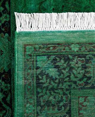 Overdyed Hand-Knotted Wool Modern-Contemporary Green Area Rug 4' 8" x 6' 10"