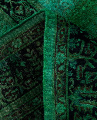 Overdyed Hand-Knotted Wool Modern-Contemporary Green Area Rug 4' 8" x 6' 10"