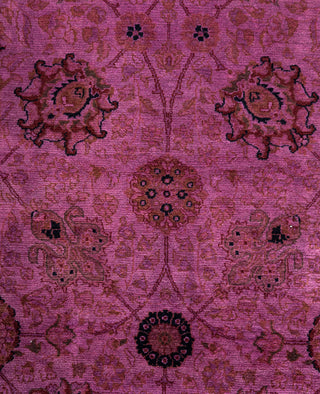 Overdyed Hand-Knotted Wool Modern-Contemporary Purple Runner 3' 0" x 8' 2"