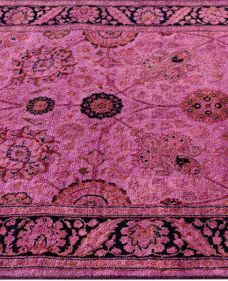 Overdyed Hand-Knotted Wool Modern-Contemporary Purple Runner 3' 0" x 8' 2"