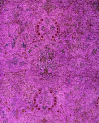 Overdyed Hand-Knotted Wool Modern-Contemporary Purple Runner 3' 0" x 12' 10"