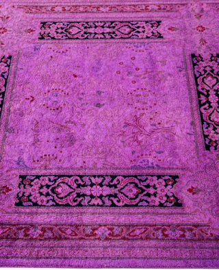 Overdyed Hand-Knotted Wool Modern-Contemporary Purple Runner 3' 0" x 12' 10"