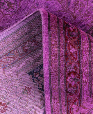 Overdyed Hand-Knotted Wool Modern-Contemporary Purple Runner 3' 0" x 12' 10"