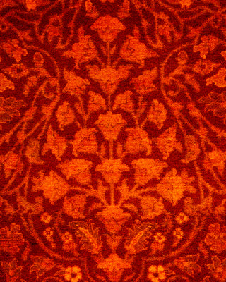 Modern Overdyed Hand Knotted Wool Orange Runner 2' 7" x 8' 5"