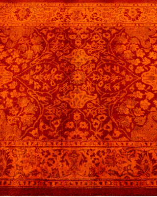 Modern Overdyed Hand Knotted Wool Orange Runner 2' 7" x 8' 5"