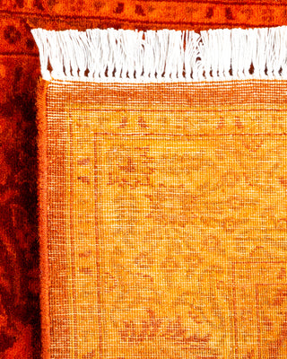 Modern Overdyed Hand Knotted Wool Orange Runner 2' 7" x 8' 5"