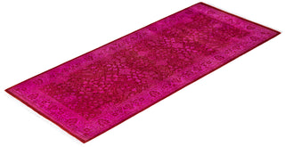 Overdyed Hand-Knotted Wool Modern-Contemporary Pink Runner 2' 6" x 6' 2"
