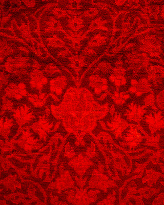 Modern Overdyed Hand Knotted Wool Red Runner 2' 7" x 8' 4"