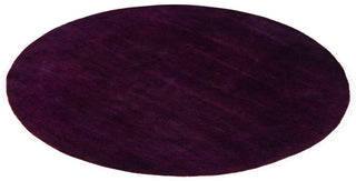 Contemporary Overdyed Wool Hand Knotted Purple Round Area Rug 6' 1" x 6' 1"