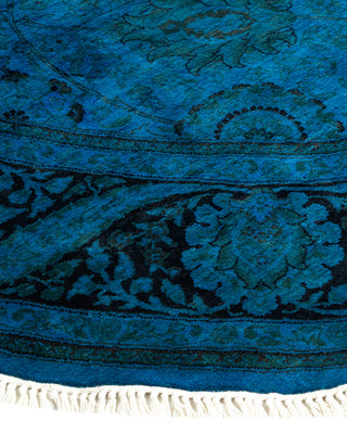 Contemporary Hand Knotted Overdyed Blue Area Rug 5' 1" x 7' 7"