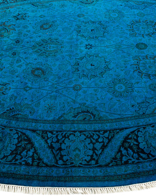 Contemporary Hand Knotted Overdyed Blue Area Rug 5' 1" x 7' 7"