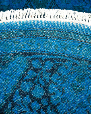 Contemporary Hand Knotted Overdyed Blue Area Rug 5' 1" x 7' 7"
