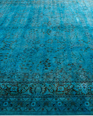 Overdyed Hand-Knotted Blue Area Rug 9' 1" x 17' 10"