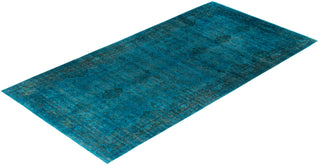 Overdyed Hand-Knotted Blue Area Rug 9' 1" x 17' 10"