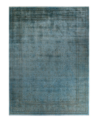 Contemporary Fine Vibrance Blue Wool Area Rug 9' 1" x 12' 4"