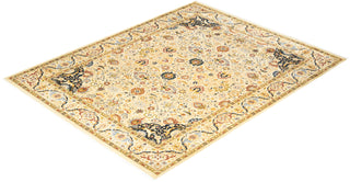 Traditional Hand Knotted Ivory Area Rug  8' 2" x 10' 5"