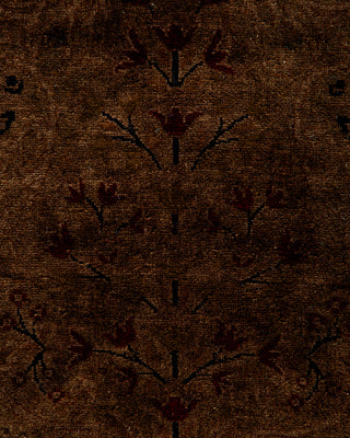 Modern Overdyed Hand Knotted Wool Brown Area Rug 8' 3" x 16' 0"