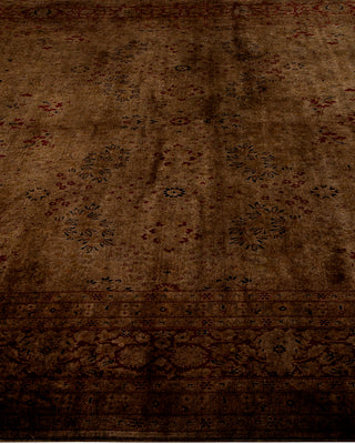 Modern Overdyed Hand Knotted Wool Brown Area Rug 8' 3" x 16' 0"