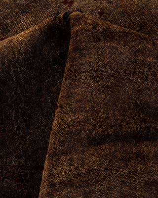 Contemporary Hand-Knotted Overdyed Brown Area Rug 8' 3" x 16' 0"