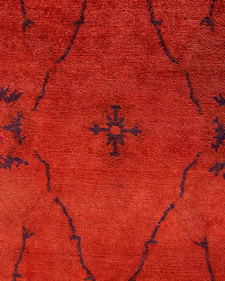 Contemporary Hand-Knotted Overdyed Pink Area Rug 8' 1" x 10' 2"