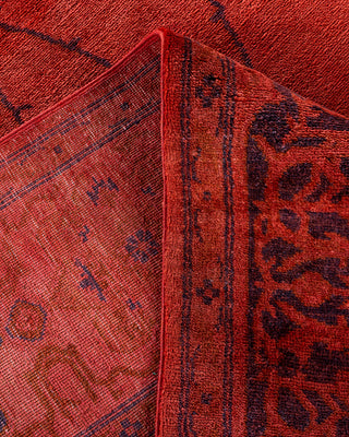 Contemporary Hand-Knotted Overdyed Pink Area Rug 8' 1" x 10' 2"