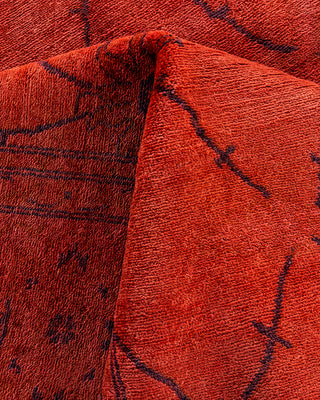 Contemporary Hand-Knotted Overdyed Pink Area Rug 8' 1" x 10' 2"