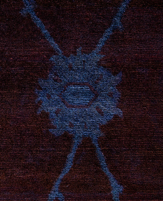 Overdyed One-of-a-Kind Wool Purple Area Rug 6' 1" x 9' 2"