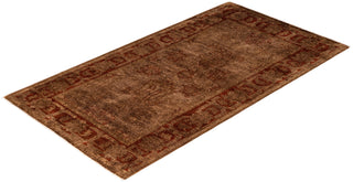 Overdyed Hand-Knotted Wool Modern-Contemporary Brown Area Rug 3' 0" x 5' 6"