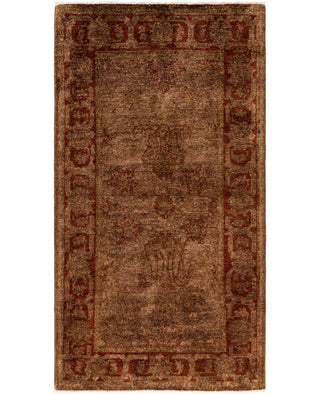 Overdyed Hand-Knotted Wool Modern-Contemporary Brown Area Rug 3' 0" x 5' 6"
