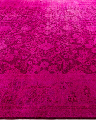 Contemporary Overyed Wool Hand Knotted Pink Area Rug 9' 1" x 11' 5"