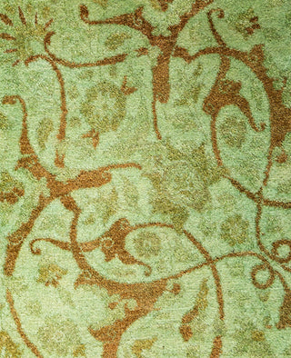 Overdyed Hand-Knotted Wool Modern-Contemporary Green Area Rug 8' 2" x 10' 5"