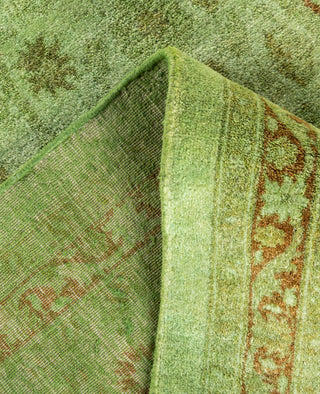 Overdyed Hand-Knotted Wool Modern-Contemporary Green Area Rug 8' 2" x 10' 5"