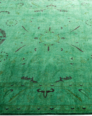 Fine Vibrance, One-of-a-Kind Hand-Knotted Area Rug  - Green, 4' 2" x 6' 5"