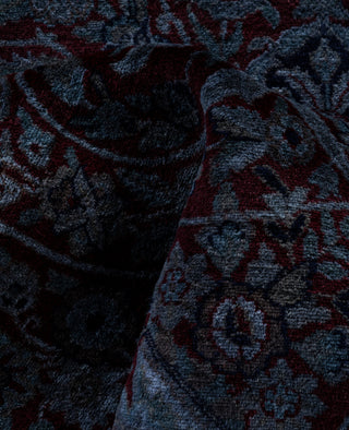 Contemporary Overdyed Wool Hand Knotted Red Round Area Rug 8' 1" x 8' 1"
