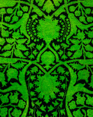Contemporary Hand Knotted Overdyed Green Area Rug 3' 2" x 5' 4"