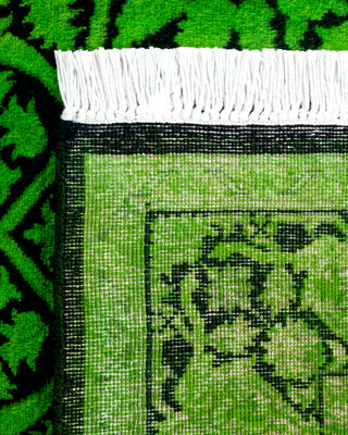 Contemporary Hand Knotted Overdyed Green Area Rug 3' 2" x 5' 4"
