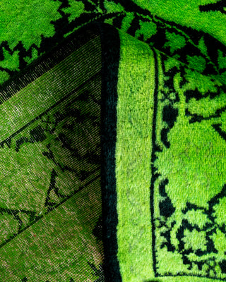 Contemporary Hand Knotted Overdyed Green Area Rug 3' 2" x 5' 4"