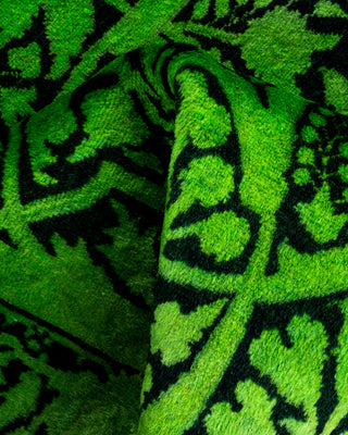 Contemporary Hand Knotted Overdyed Green Area Rug 3' 2" x 5' 4"