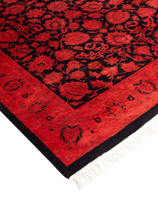 Modern Overdyed Hand Knotted Wool Red Area Rug 3' 1" x 5' 1"