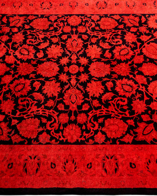 Modern Overdyed Hand Knotted Wool Red Area Rug 3' 1" x 5' 1"