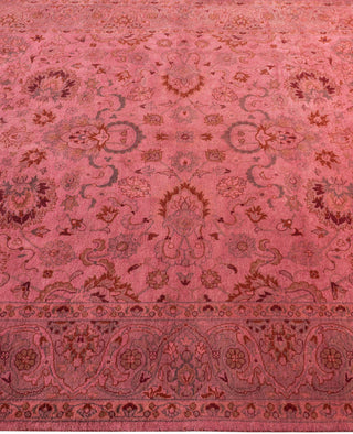 Contemporary Overdyed Wool Hand Knotted Pink Area Rug 4' 8" x 7' 2"